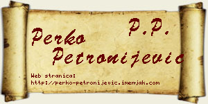 Perko Petronijević vizit kartica